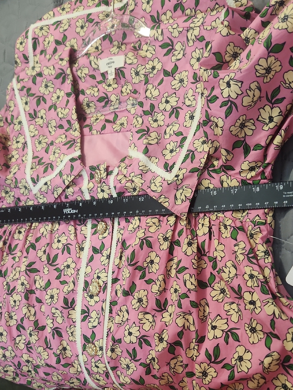 Entro Cottagecore Retro Prairie Coquette Coastal Floral Ruffle Hem Dress Size Sm - Picture 9 of 11